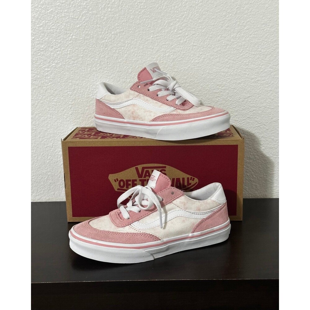 NEW Vans Kids’ Brooklyn LS Sneakers Size 2 Grunge Wash Coral Blush